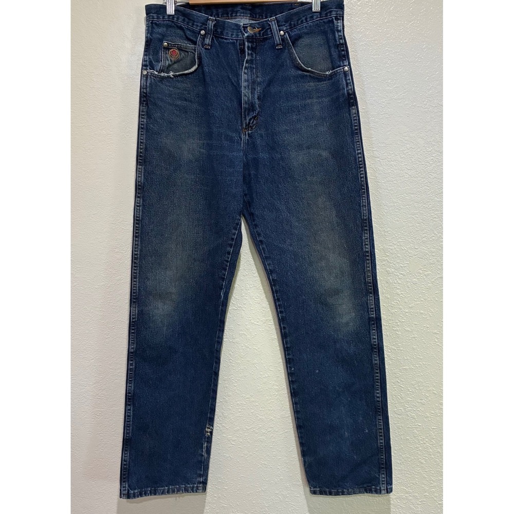 Wrangler TwentyX‎ 22MWXSN Mens Straight Leg Jeans Dark Wash 34x34 Cotton Denim